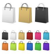 Blank paper shopping bags set isolated on white N2