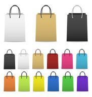 Blank paper shopping bags set isolated on white N4