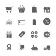 shopping icons set N16