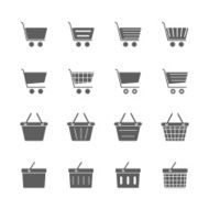 shopping cart &amp; basket icons set N4