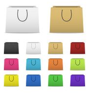 Blank paper shopping bags set isolated on white N8