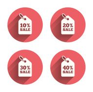 Sale price tag icons Discount symbols N28