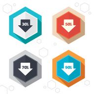 Sale arrow tag icons Discount symbols N25