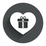 Gift box sign icon Love Present symbol N3
