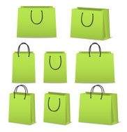 Blank paper shopping bags set isolated on white N9