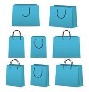 Blank paper shopping bags set isolated on white N11