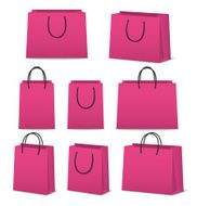 Blank paper shopping bags set isolated on white N12