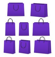 Blank paper shopping bags set isolated on white N13