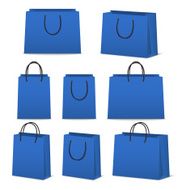 Blank paper shopping bags set isolated on white N15