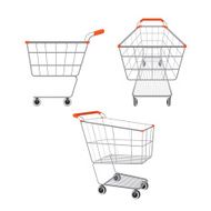 Empty shopping carts set