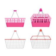 Empty shopping baskets set