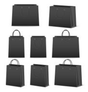 Blank paper shopping bags set isolated on white N19