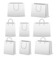 Blank paper shopping bags set isolated on white N20