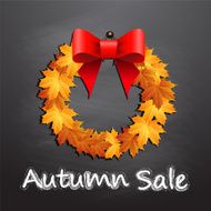 Wreath with autumn leaf and sale
