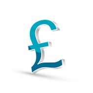 Pound currency blue symbol icon