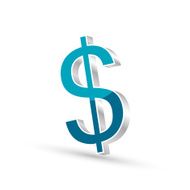 Dollar currency blue symbol icon