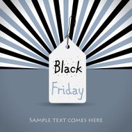 Black friday background with white tag