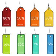 Vector Set of Cartoon Discount Tags