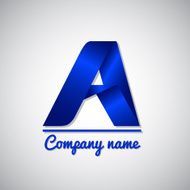 Icon of paper business logo letter a