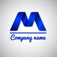 Icon of blue paper business logo icon letter m