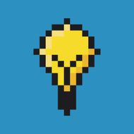 Light bulb icon in pixel style