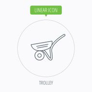 Trolley icon Garden cart sign N9