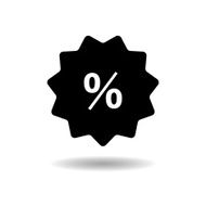 Discount sticker with percentage icon vector illustration eps10