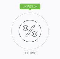 Discount percent icon Sale sign N19