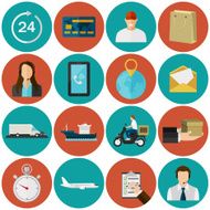 Set of flat color icons Concept for delivery service N4