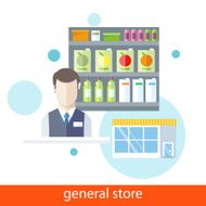 Shelfs with Food General Store