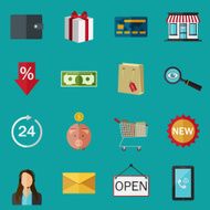 Set of flat color icons Concept for online store