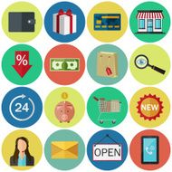 Set of flat color icons Concept for online store N2