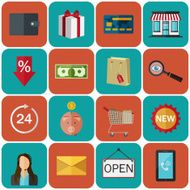 Set of flat color icons Concept for online store N5
