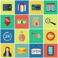 Set of flat color icons Concept for online store N6