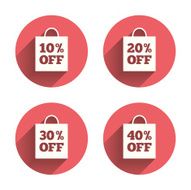 Sale bag tag icons Discount symbols N42