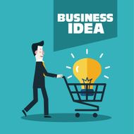 Business idea concept with businessman buying