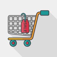shopping cart flat icon with long shadow eps10 N10