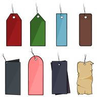 Vector Set of Blank Color Cartoon Discount Tags