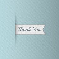 Realistic Ribbon with Thank You Text