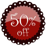 Fifty Percent off Price Sticker