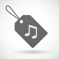 Shopping label icon with a music note