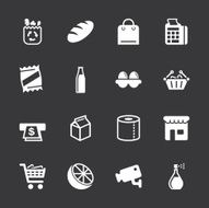 Supermarket Icons - White Series