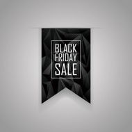 Black friday sale low poly ribbon element Polygonal geometric 3d N2