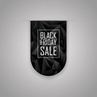 Black friday sale low poly ribbon element Polygonal geometric 3d N3