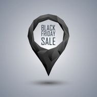Black friday sale poster Location pin low poly design Special