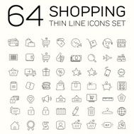 E-commerce and shopping icons Thin line design N2