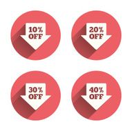 Sale arrow tag icons Discount off symbols N16
