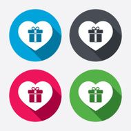Gift box sign icon Love Present symbol N4