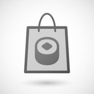Shopping bag icon with a sushi