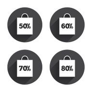 Sale bag tag icons Discount symbols N45